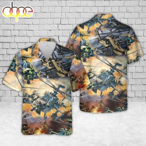 Army Boeing AH 64 Apache Hawaiian Shirt