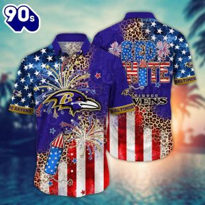 Baltimore Ravens NFL Hawaiian Shirt Tshirt Independence Day New Summer Shirt