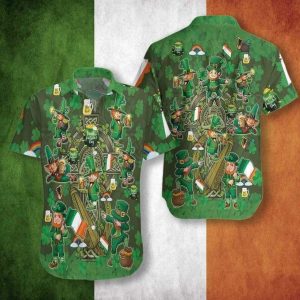 Beach Irish Saint Patrick's Day Aloha Hawaiian Shirts