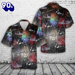 Bell Boeing V 22 Osprey Firework Art 4th Of July Hawaiian Shirt