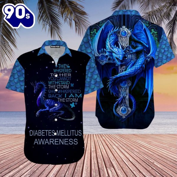 Blue Dragon Diabetes Mellitus Awareness Hawaiian Shirt For Men amp Women Adult