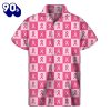 Breast Cancer Awareness Pattern Print Mens Short Sleeve Shirt