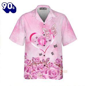 Breast Cancer Awareness Strong Girl And Rose Pink Hawaiian Shirts For Men and Women Kids