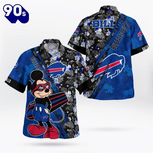 Buffalo Bills Mickey Mouse Floral Short Sleeve Hawaii Shirt