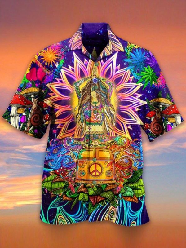 Bus Hippie Hawaiian Shirt Beachwear For Men Gifts For Young Adults