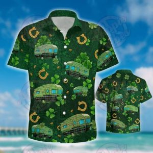 Camping Patricks Day Hawaiian Shirt