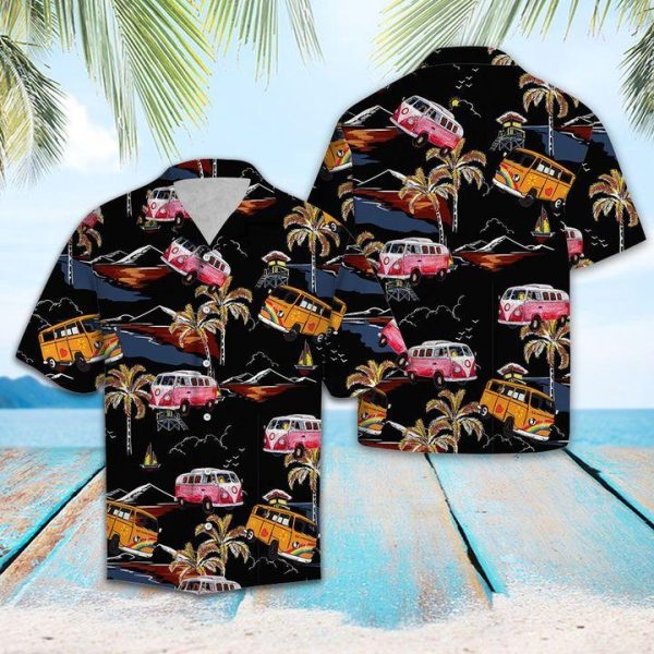 Car Hippie Hawaiian Shirt Beachwear For Men Gifts For Young Adults