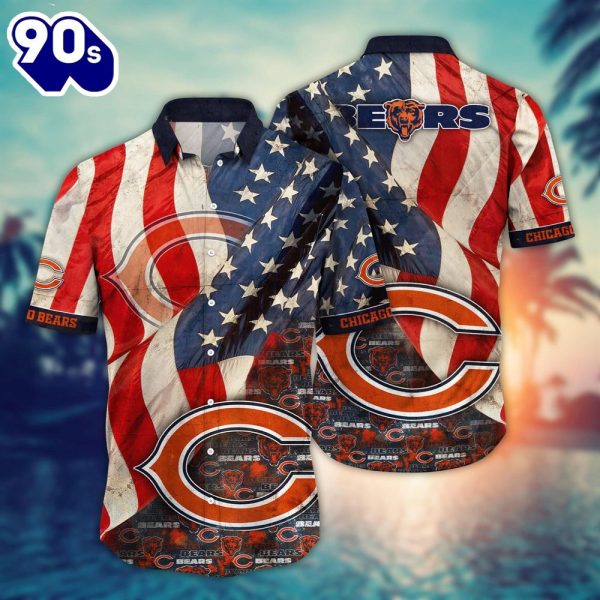 Chicago Bears NFL US Flaq 4th Of July Hawaiian Shirt For Fans Trending Summer Football Shirts