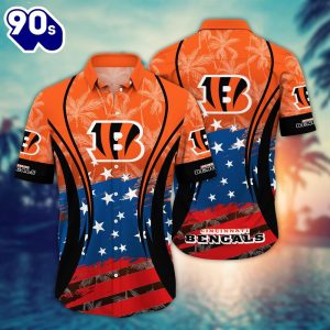 Cincinnati Bengals NFL Summer 4th Of July USA Flaq Hawaiian Shirt For Fans