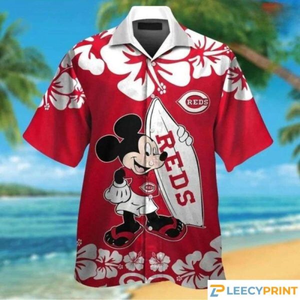 Cincinnati Reds Cute Mickey Mouse Cincinnati Reds Hawaiian Shirt