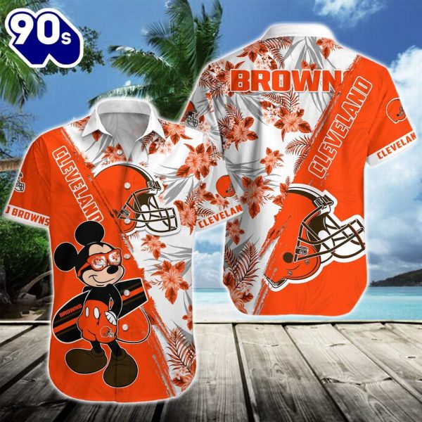 Cleveland Browns Team NFL Mickey Hawaiian Beach Shirt