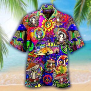 Colorful Best Design Hippie Hawaiian Shirt Beachwear For Men Gifts For Young Adults