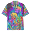 Couple Human Skulll Hippie Hawaiian Shirt Beachwear For Men Gifts For Young Adults