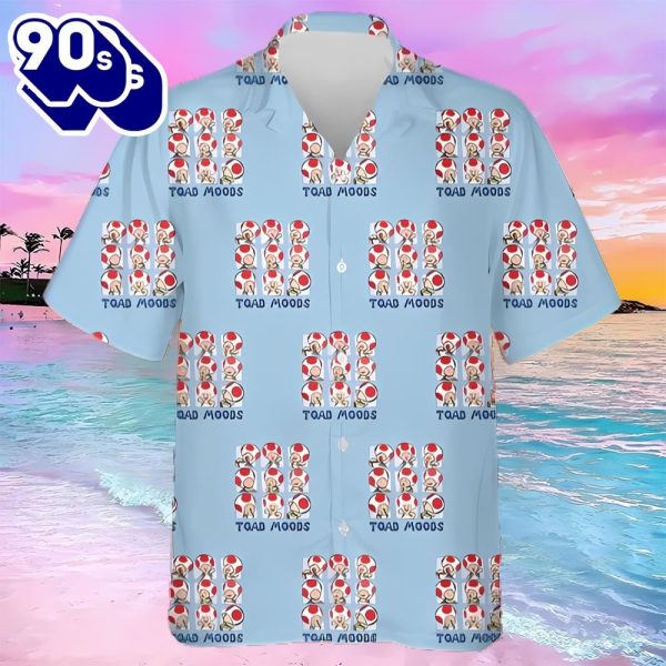 Cute Toad Moods Super Mario character Hawaiian shirt