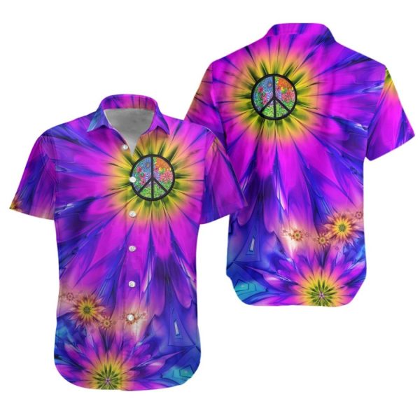 Daisy Peace Sign Hawaii Shirt Beachwear For Men Gifts For Young Adults