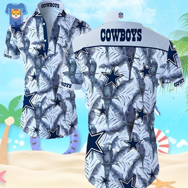 Dallas Cowboys Hawaiian Shirt Tropical Flower Pattern Beach Lovers Gift