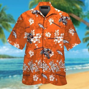 Denver Broncos Short Sleeve Button Up Tropical Hawaiian Shirt VER018