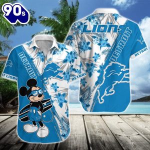 Detroit Lions Team NFL Mickey Hawaiian Beach Shirt