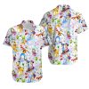 Disney Hawaiian Shirt Summer Beach Disney Characters Collection Aloha Button Up Shirt