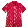 Disney Hawaiian Shirt Summer Beach Food Pattern Disney Red Aloha Button Up Shirt