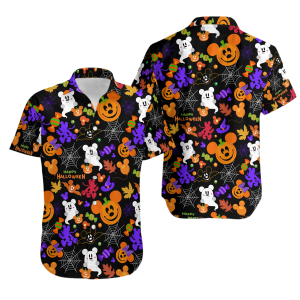 Disney Hawaiian Shirt Summer Beach Halloween Pattern Disney Aloha Button Up Shirt