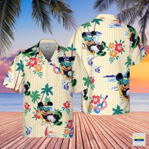 Disney Hawaiian Shirt Summer Beach Mickey Relaxing Floral Disney Aloha Button Up Shirt