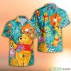 Disney Hawaiian Shirt Summer Beach Winnie The Pooh Clear Orange Floral Disney Aloha Button Up Shirt