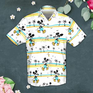 Disney Mickey Mouse Walking On Beach Hawaiian Shirt