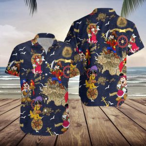 Disney Pirates Of Caribbean Mickey And Friends Hawaiian Shirt