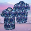 Disney Stitch Hawaiian Shirt Palm Trees Pattern