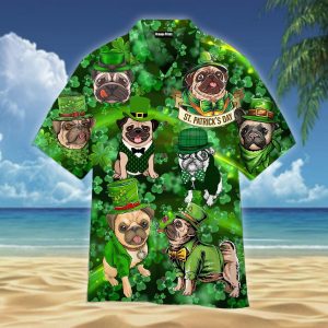 Dog Love Irish Happy Patrick Day Aloha Hawaiian Shirts