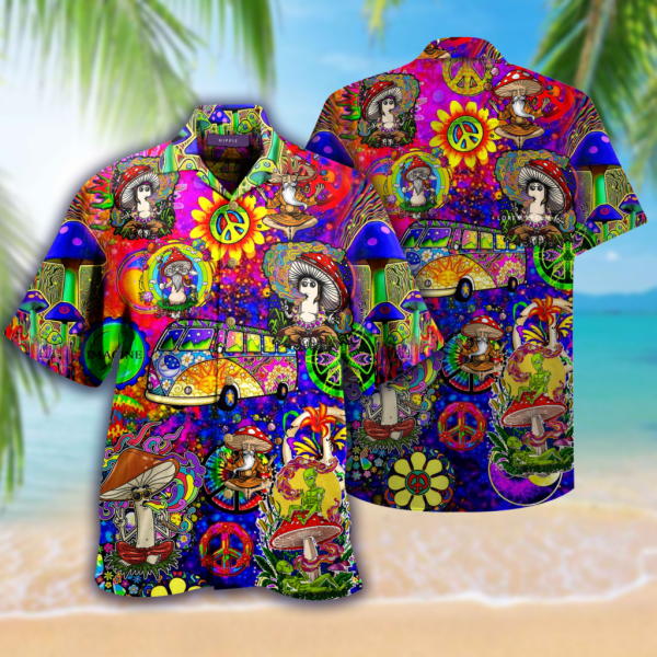 Dont Worry Be Hippie Hawaiian Shirt Beachwear For Men Gifts For Young Adults