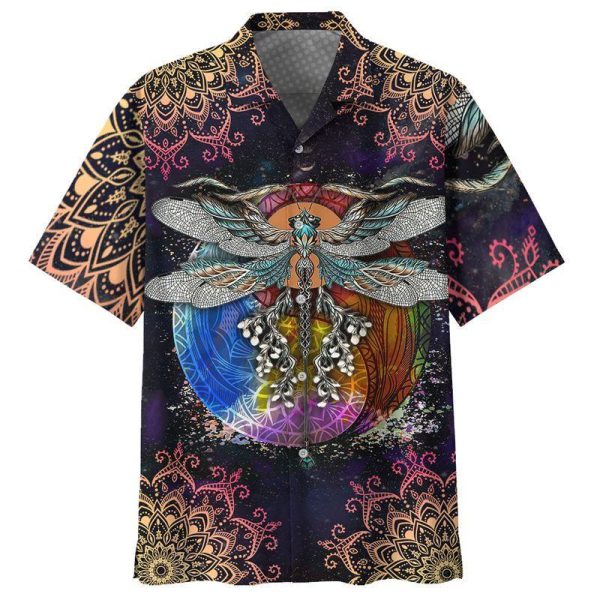 Dragonfly Hippie Hawaiian Shirt Beachwear For Men Gifts For Young Adults