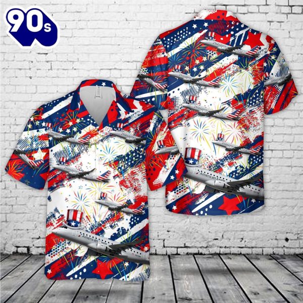 Embraer5 E175 Envoy Air 4th Of July Hawaiian Shirt