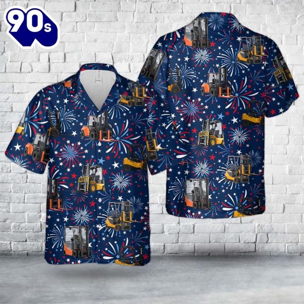 Forklift 4th Of July Hawaiian Shirt