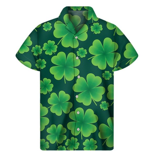 Four Leaf Clover St Patricks Day Hawaiian Shirt