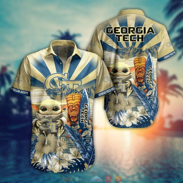 Georgia Tech Yellow Jackets Baby Yoda NCAA Hawaiian Shirt