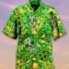 Get Here Amazing Green Sugar Skull St Patricks Aloha Hawaiian Shirts