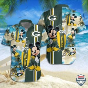 Green Bay Packers Mickey Mouse Hawaiian Shirt