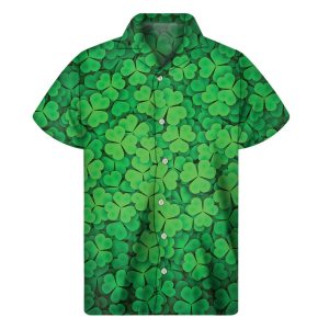 Green Clover St Patricks Day Hawaiian Shirt