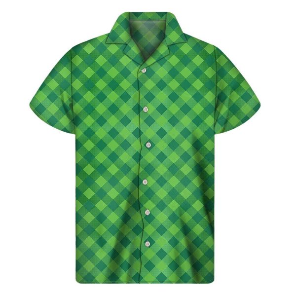 Green Plaid Saint Patricks Day Hawaiian Shirt