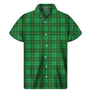 Green Tartan St Patricks Day Hawaiian Shirt