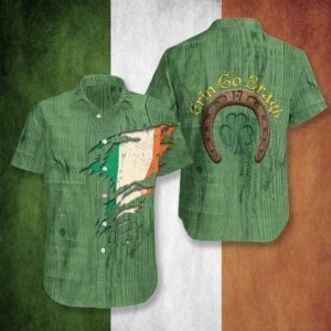 Grin Go Bragh Patricks Day Hawaiian Shirt