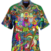 Guitar Colorful Amazing Design Hippie Hawaiian Shirt Beachwear For Men Gifts For Young Adults