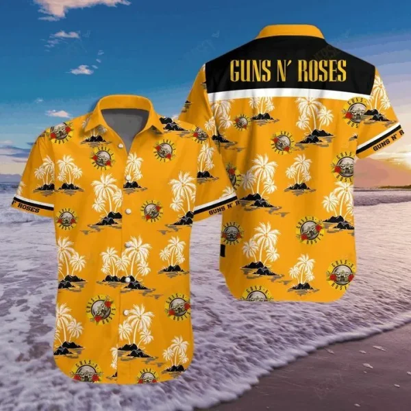 Guns N Roses Rock Band Fanmade Tropical Hawaiian Shirt Aloha Beach Summer