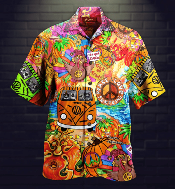 Halloween Hippie Hawaiian Shirt Beachwear For Men Gifts For Young Adults