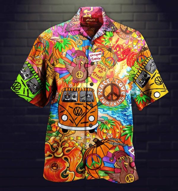 Hippie Halloween Colorful Hawaiian Shirt