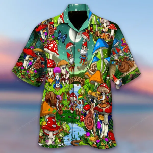 Hippie Mushrooms Hawaiian Shirt