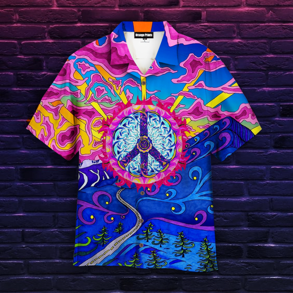 Hippie Peace Sign Hawaiian Shirt