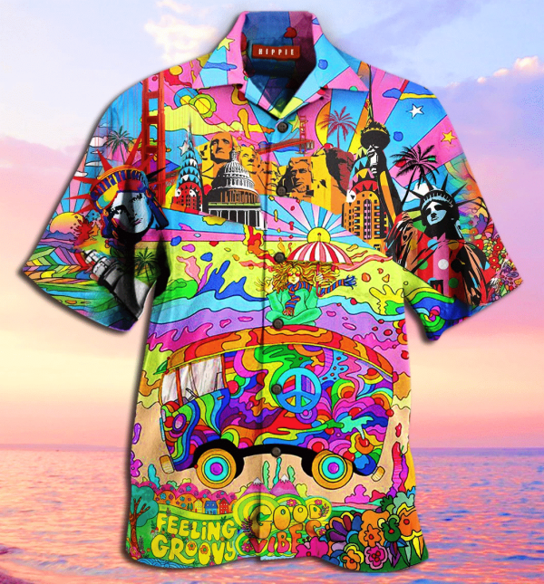 Hippies American Hawaiian Shirt Beachwear For Men Gifts For Young Adults